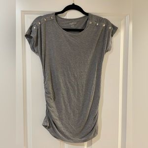 A•glow Gray Maternity Nursing Top XS